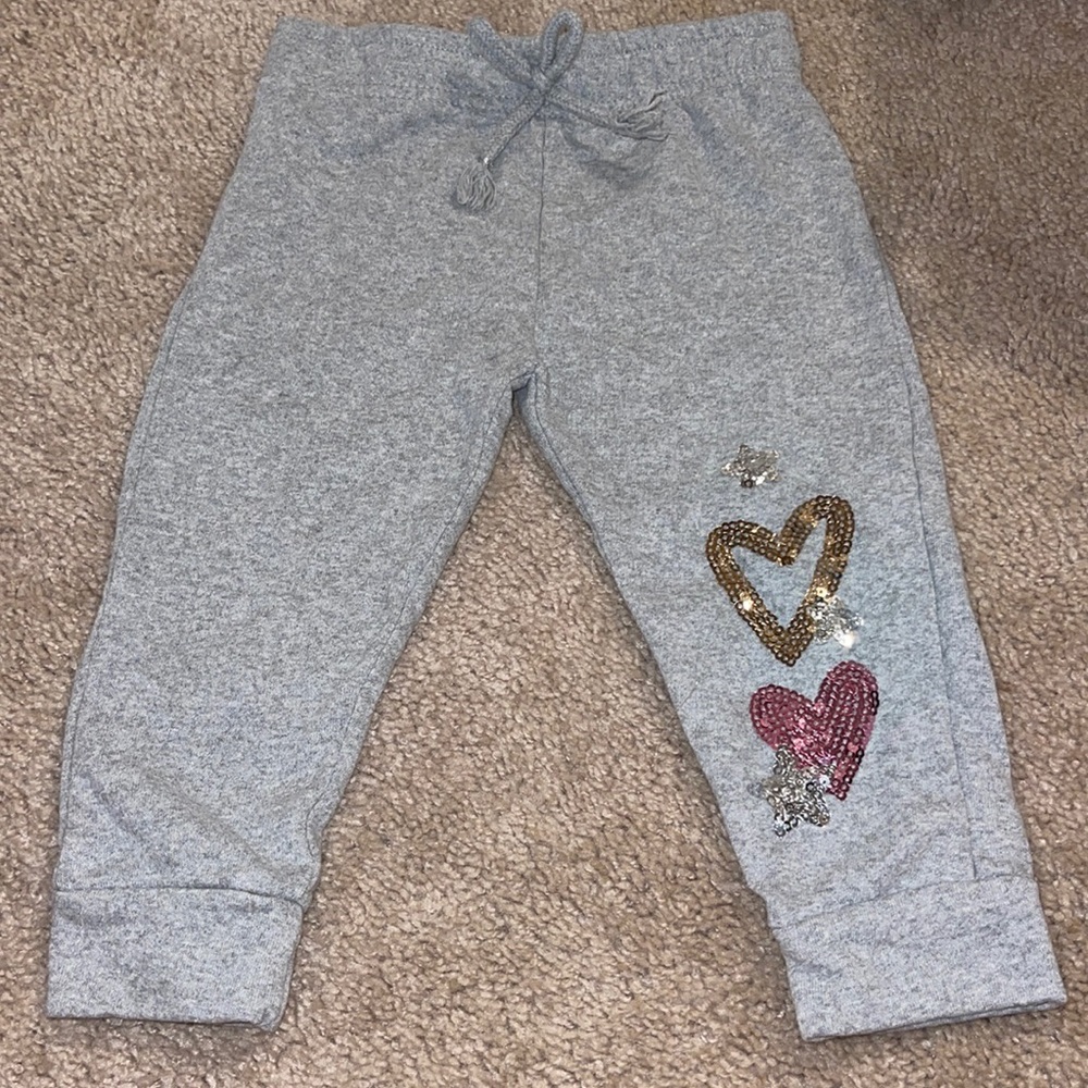 gray sequened sweatpants